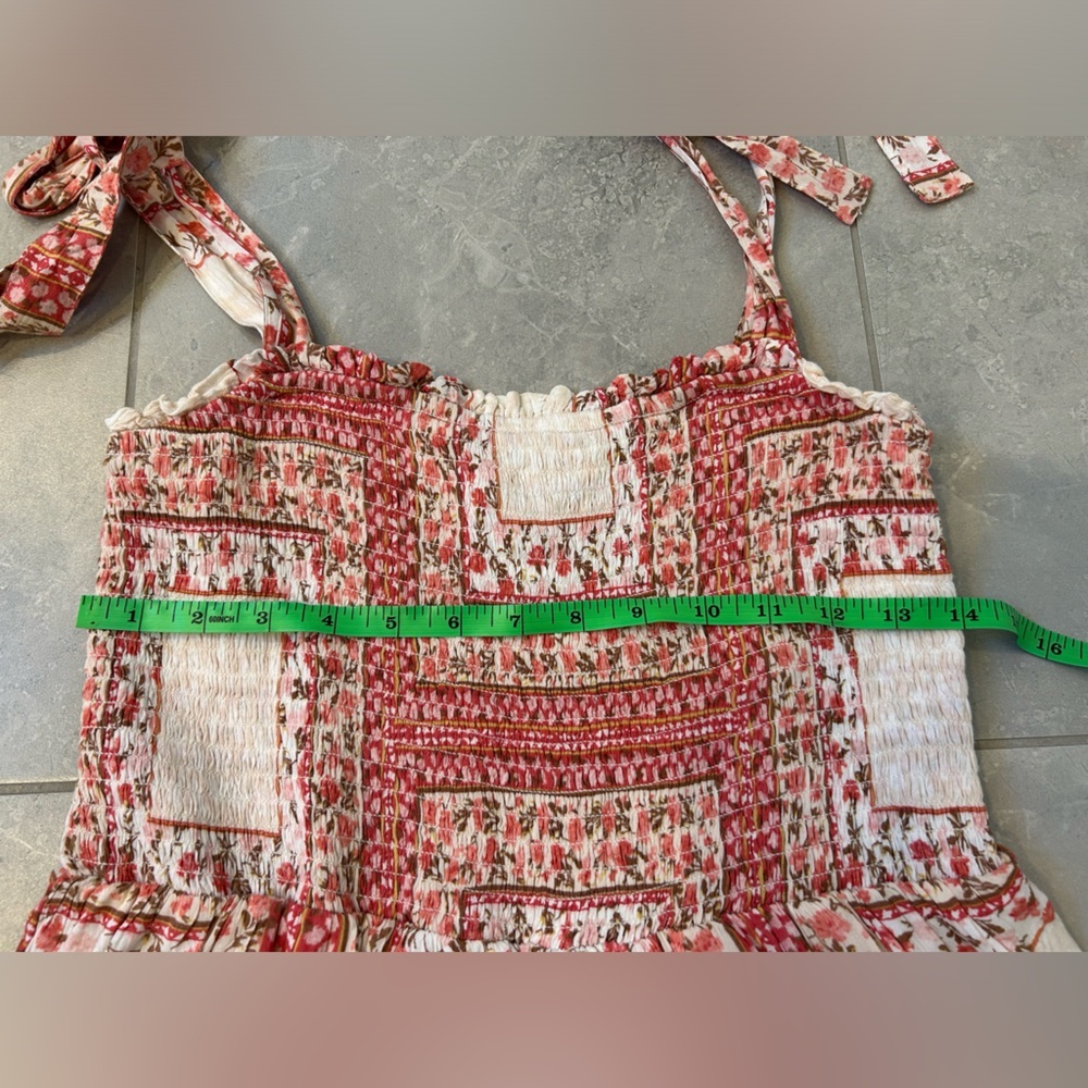 Nwot American Eagle Patchwork Floral Smocked Tier… - image 8